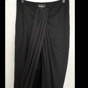 Lulus high waisted & knotted slit midi skirt
